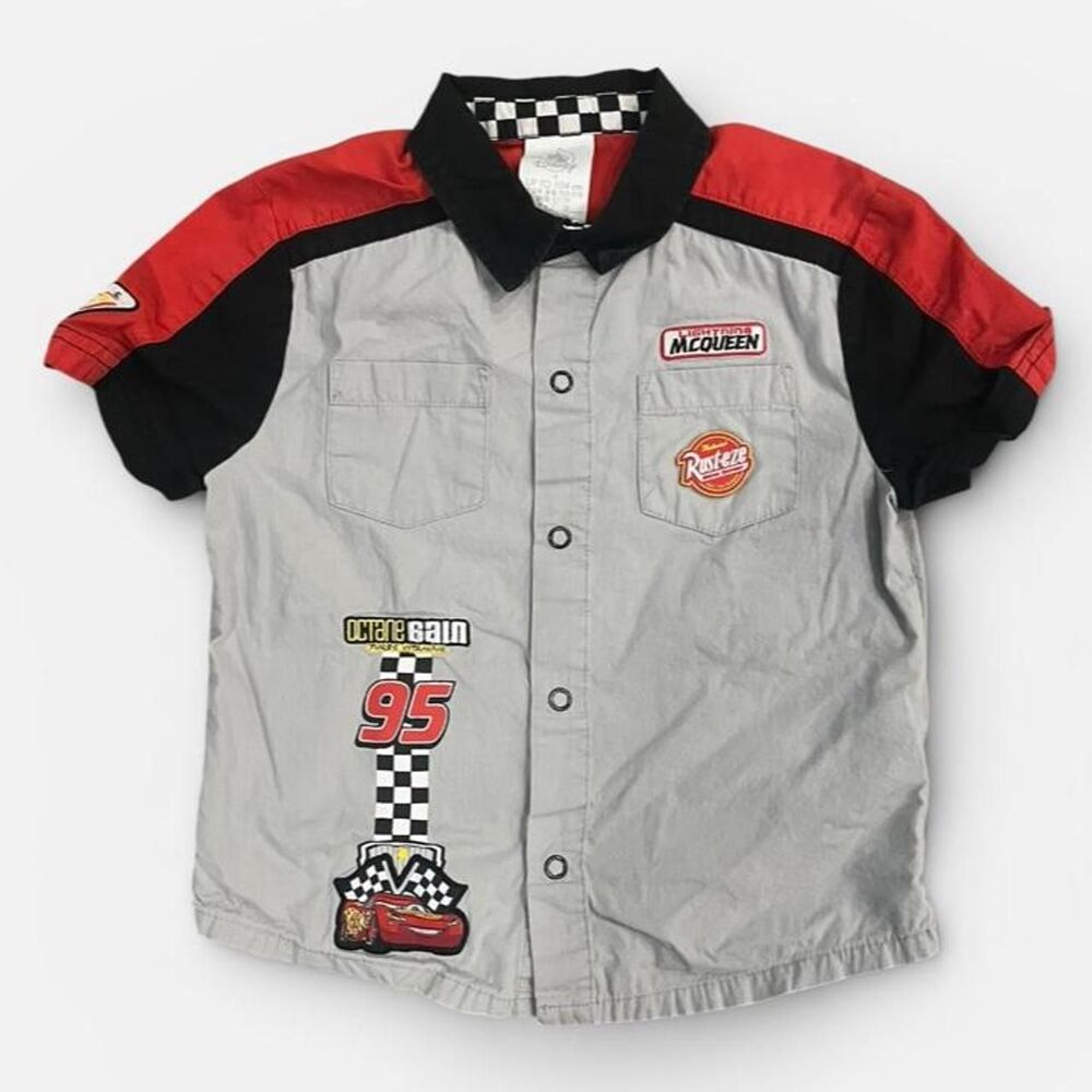 Disney Store Pixar Cars Lightning McQueen Pit Crew Shirt Kids 4